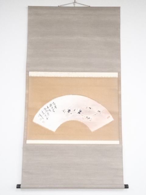 JAPANESE HANGING SCROLL / HAND PAINTED / CRANES
